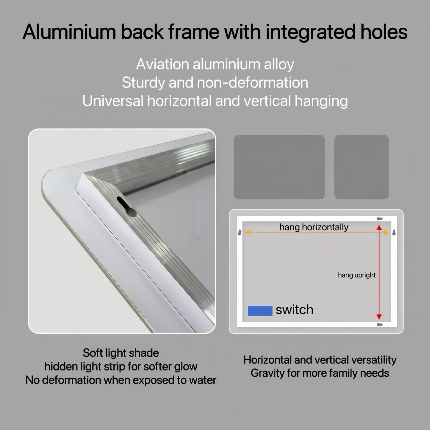 Glow & Go Bathroom Mirror: Dual LED Light, Anti-Fog Magic, Dimmable Delight!