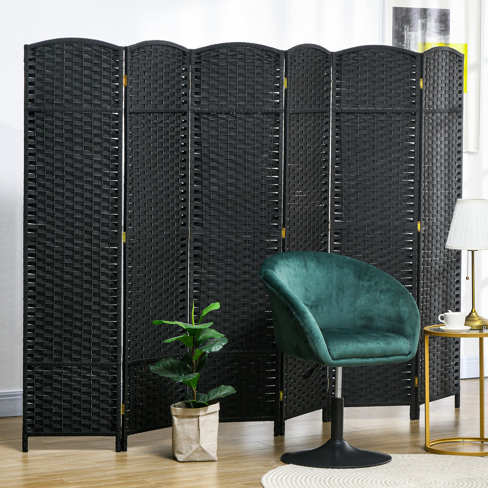 Chic Black Folding Privacy Screen