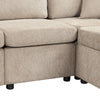 Cozy L-Shaped Sofa with Storage, Cup Holders, and USB Ports - Beige