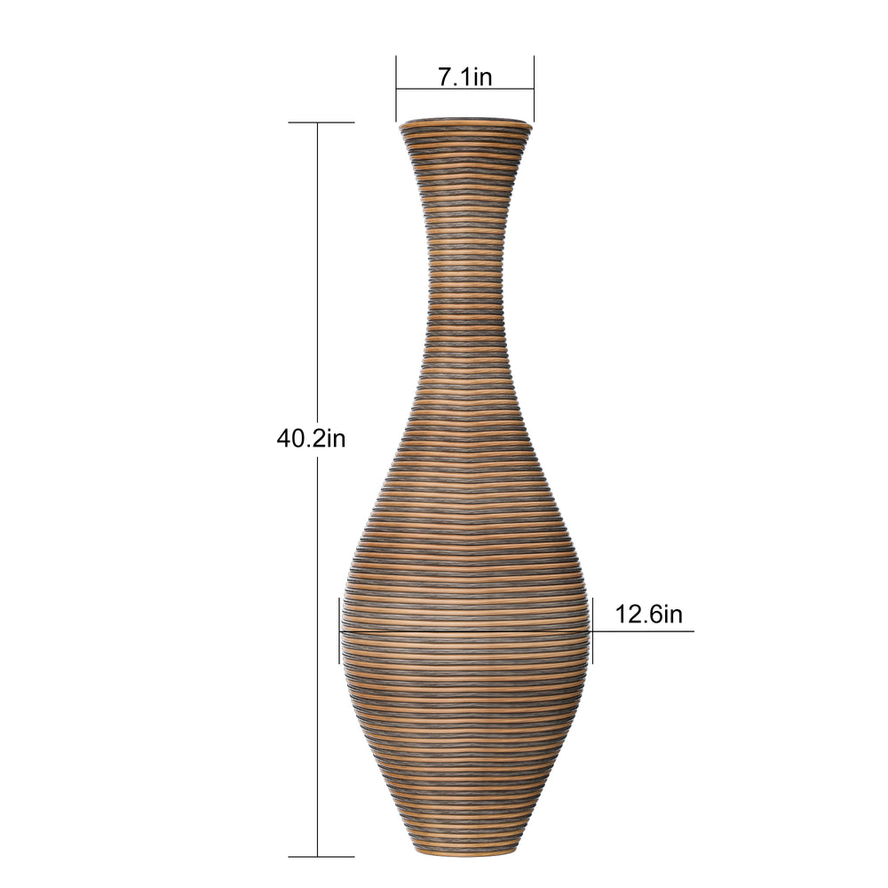 Elegant Beige Rattan Floor Vase - Perfect for any Space