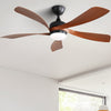 Sleek Black Ceiling Fan with Remote and Dimmable LED Light