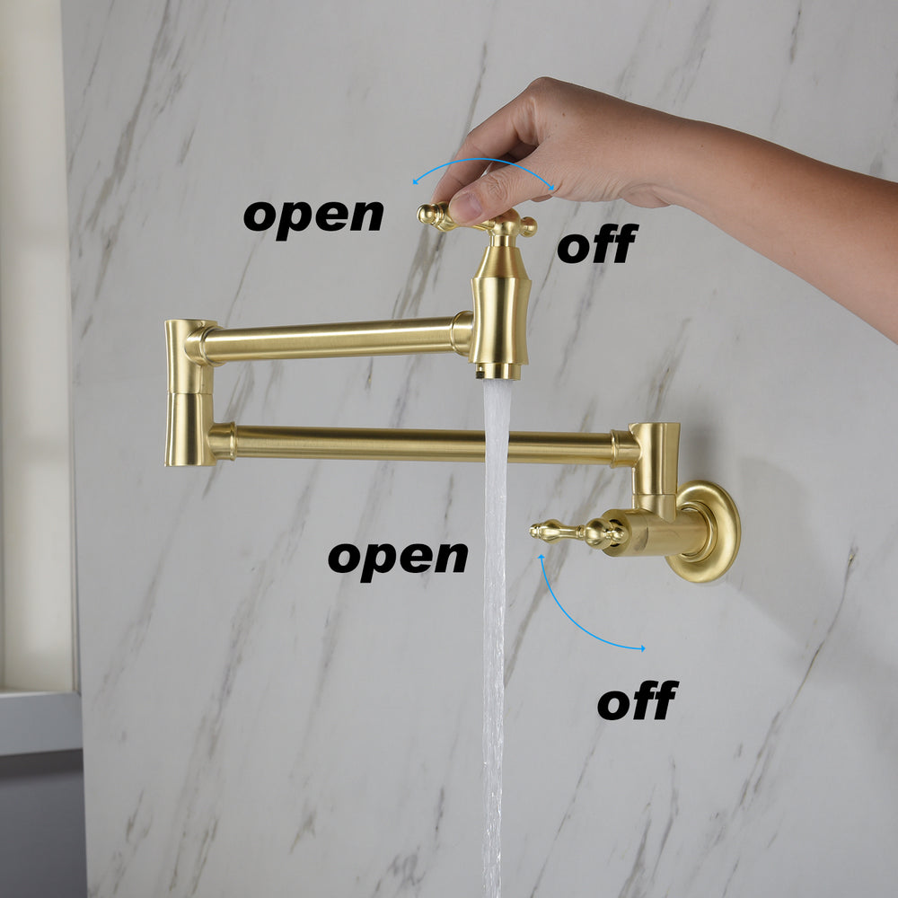 Wall-Mounted Pot Filler Faucet