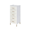 Chic Myles Jewelry Armoire in White and Gold