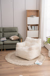 Cozy Teddy Bean Bag Chair in Ivory White