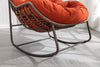 Cozy Orange Rattan Rocker