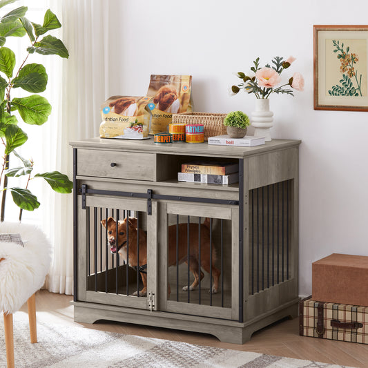 Cozy Slider Dog Den with Storage Drawers