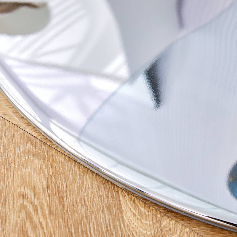 Sleek Silver Round Dining Table