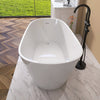 Serenity Oval Soaking Tub - Chic Adjustable Freestanding Bath with Chrome Drain