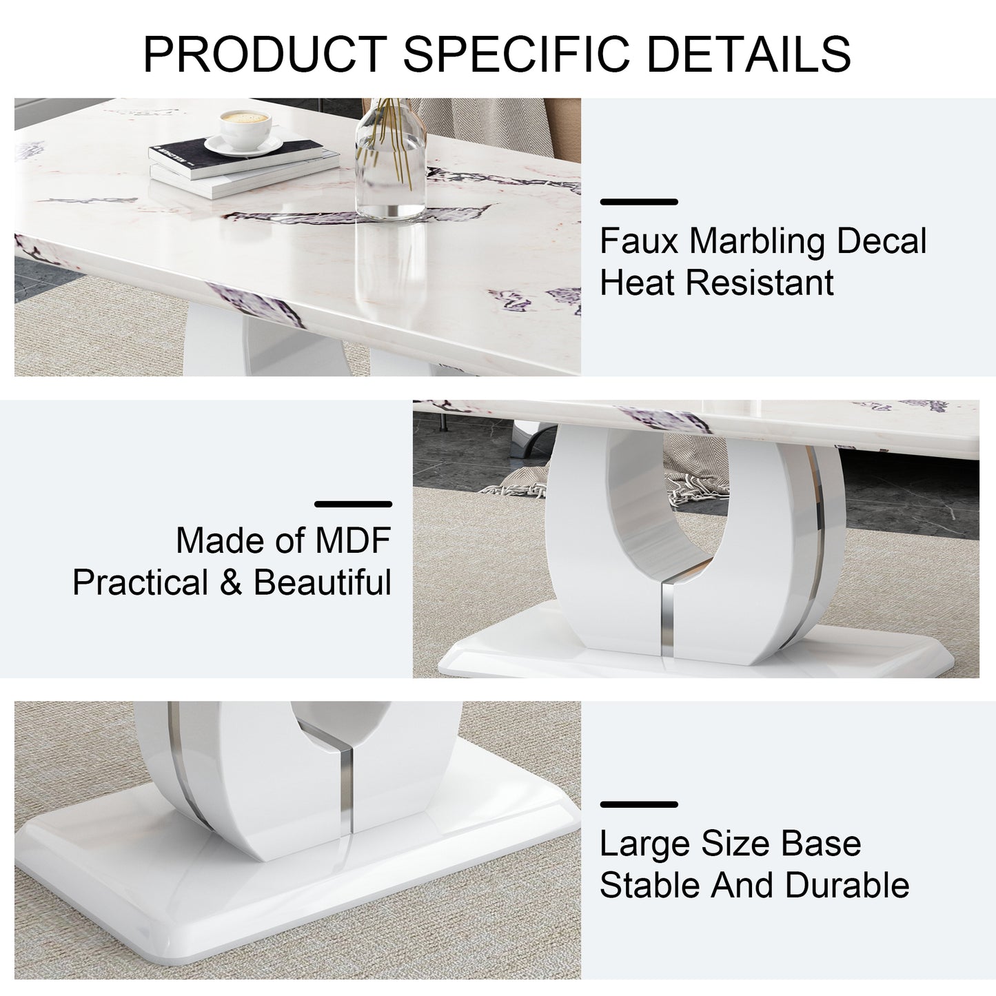 Chic Marble-Style Multi-Use Table