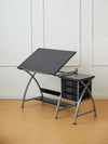 Sleek Drawing Desk with Stool