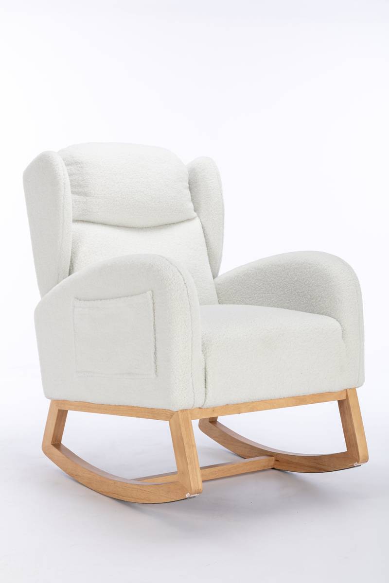 Cozy Ivory Teddy Rocking Chair