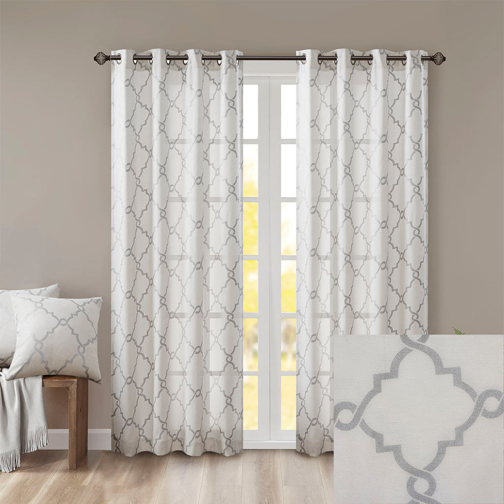 Fretwork Charm Grommet Curtain Panel