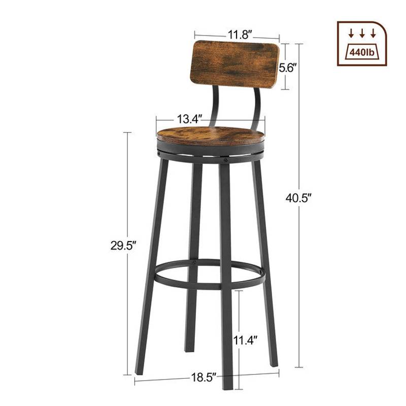 Rustic Swivel Bar Stools – Set of Two