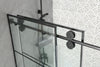 Sleek Black Frameless Sliding Shower Door