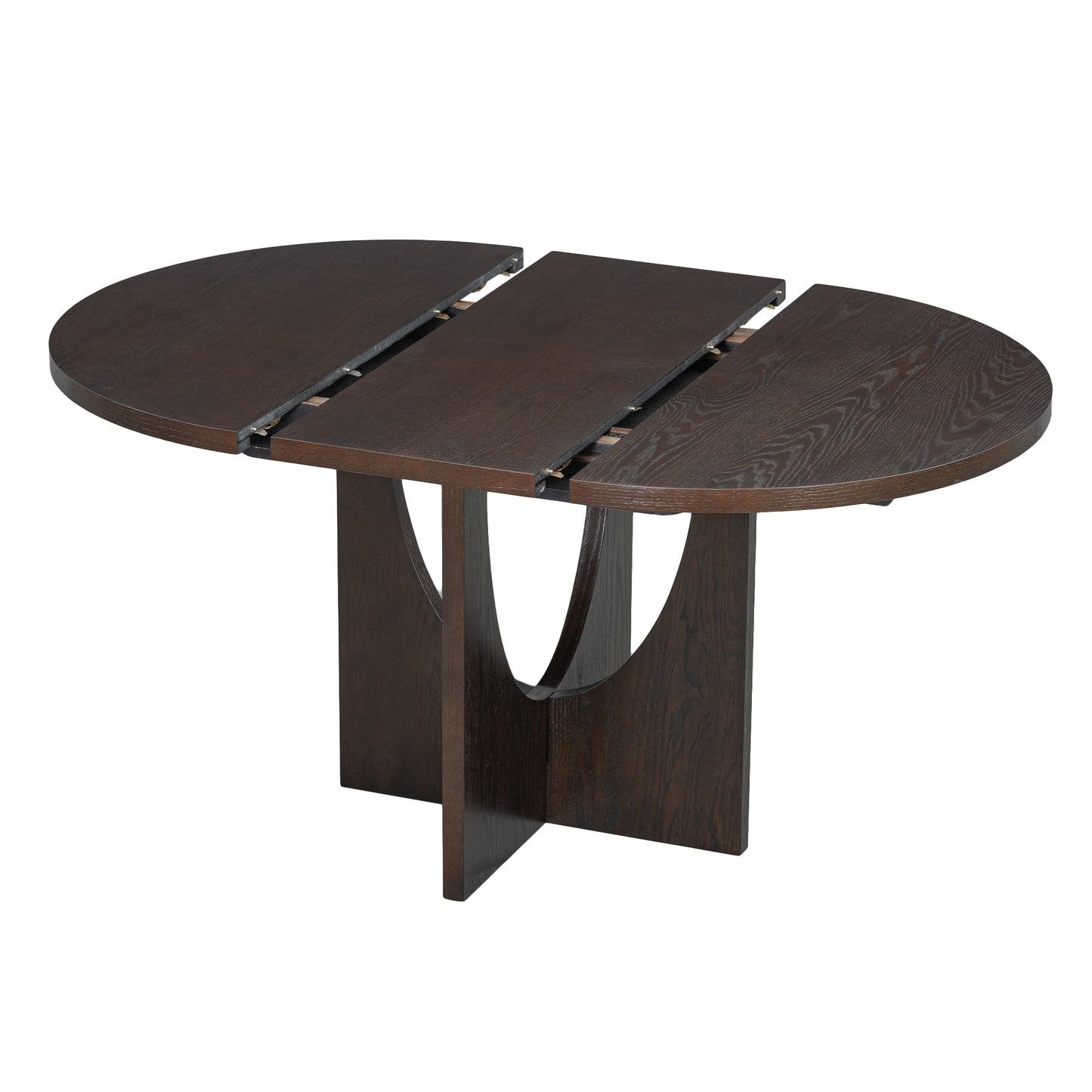 Cozy Expandable Dining Set with Removable Leaf in Espresso and Gray