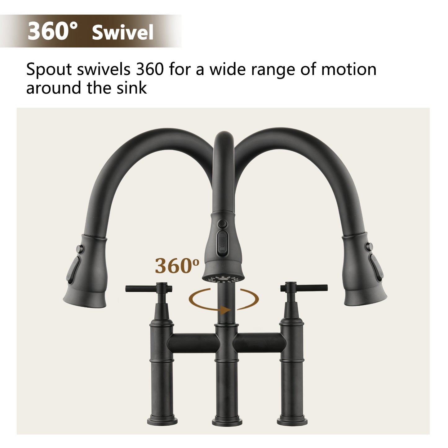 Elegant Pull-Down Kitchen Faucet with Double Handles