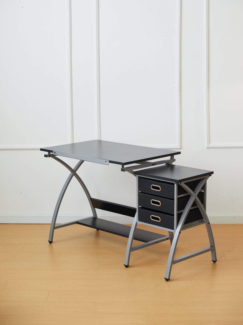 Sleek Drawing Desk with Stool