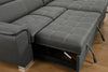 Cozy Convertible Gray Sectional with Storage & Pull-Out Bed