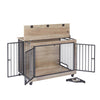 Chic Pup Crate Table with Rotating Bowl and Wheels