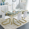 Gleaming Gold Glass Dining Table