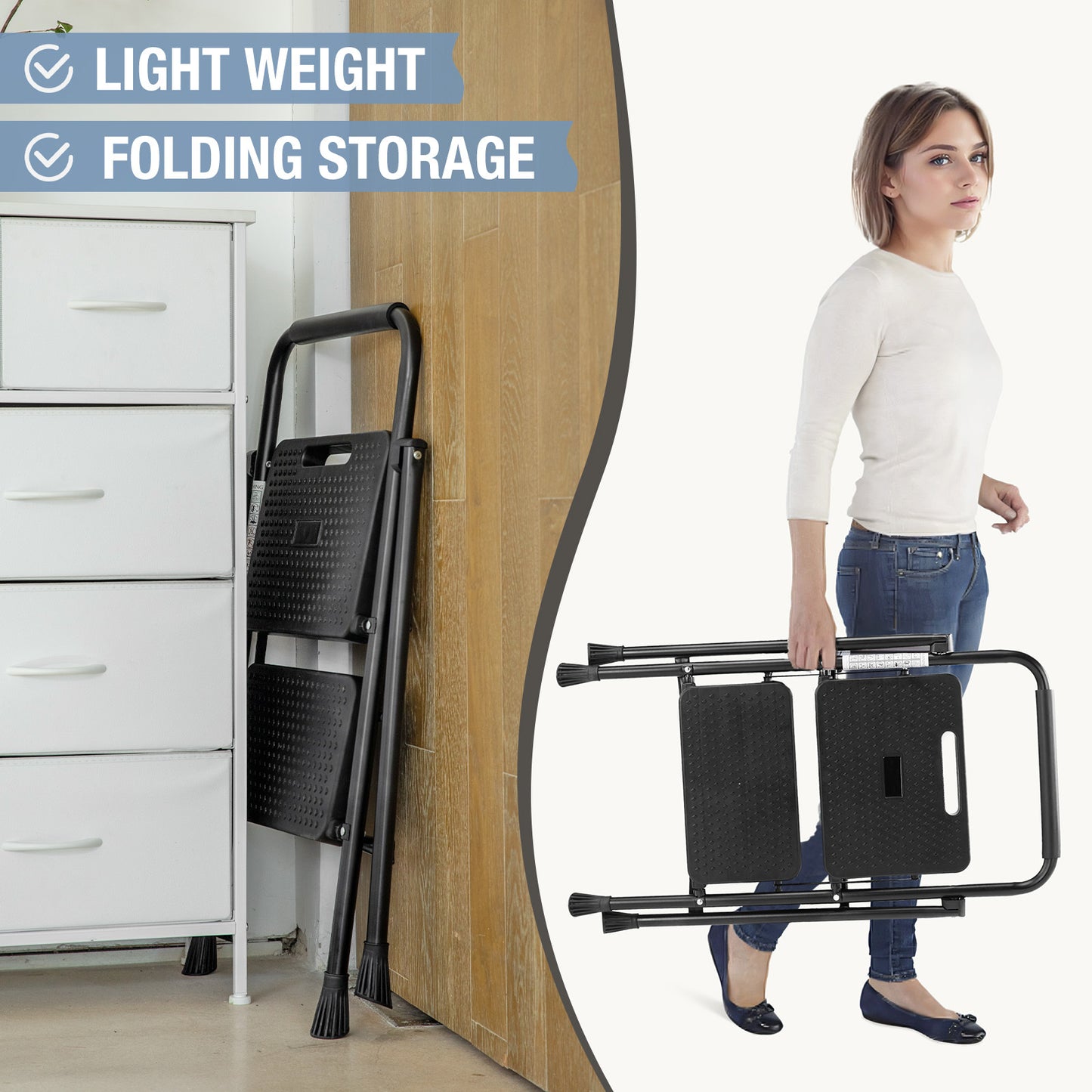 QuickFold Non-Slip Step Ladder