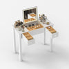 Glamorous Glow Vanity with Flip Mirror & Jewelry Storage