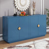 Navy Blue Modern Sideboard with Stylish Handles and Adjustable Shelves