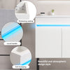 Sleek White Wall-Mounted Vanity with Sensor Light & Ample Storage