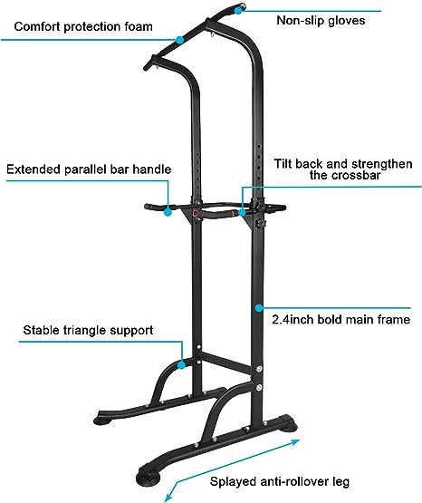 All-in-One Fitness Tower: Adjustable Dip & Pull-Up Station