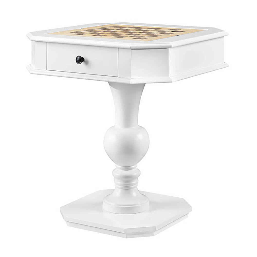 Chic White Game Table with Dual Storage