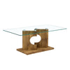 Chic Glass & Wood Coffee Table