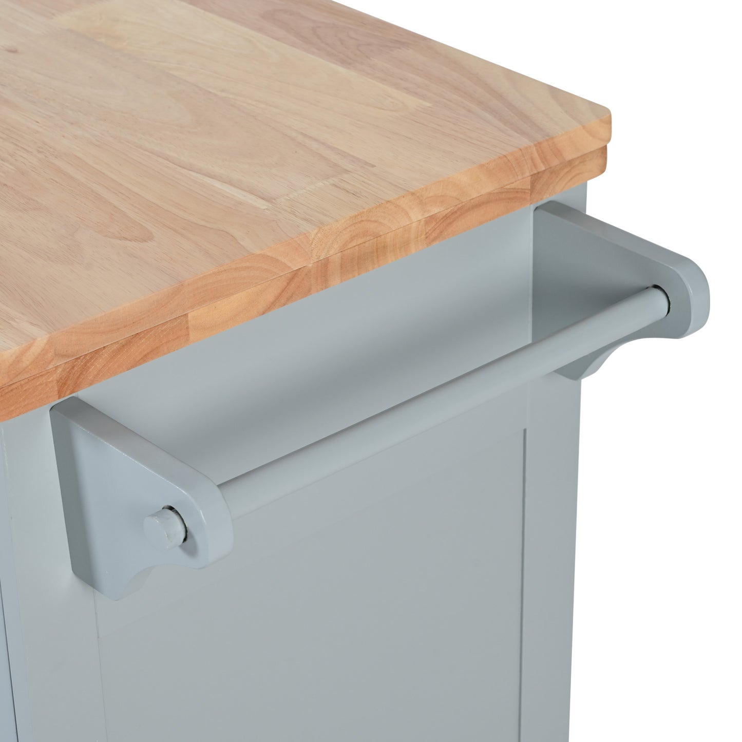 Rolling Kitchen Island with Foldable Top and Storage