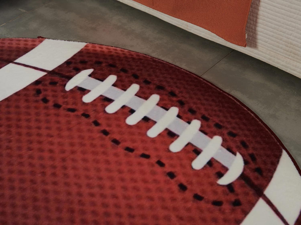 Soft Football Area Rug - Machine Washable & Stylish!