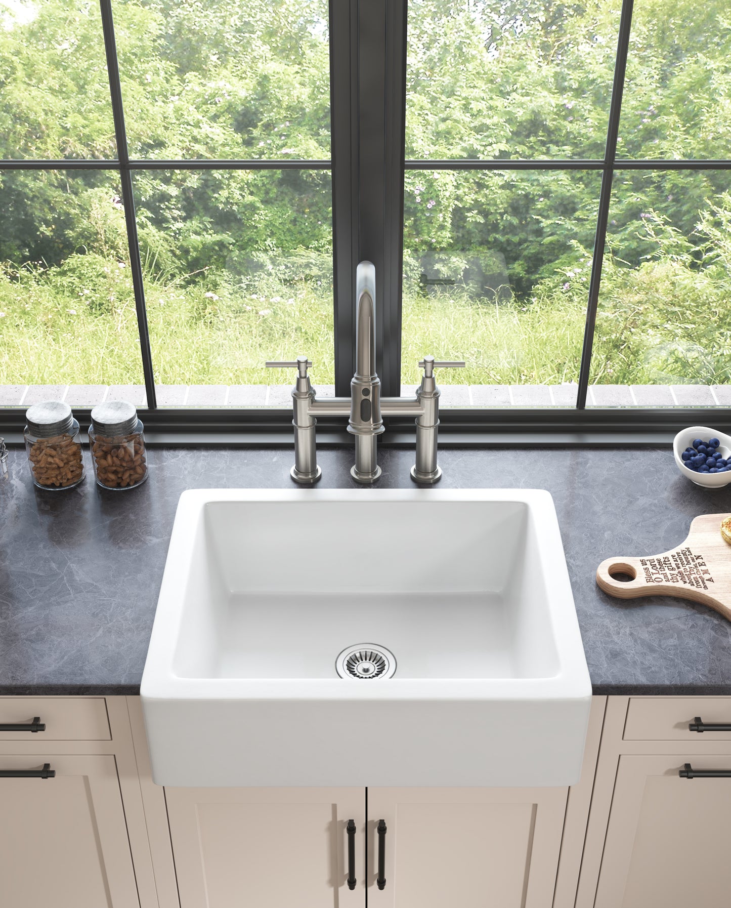 Charming White Farmhouse Kitchen Sink