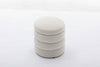 Ivory Velvet Round Ottoman