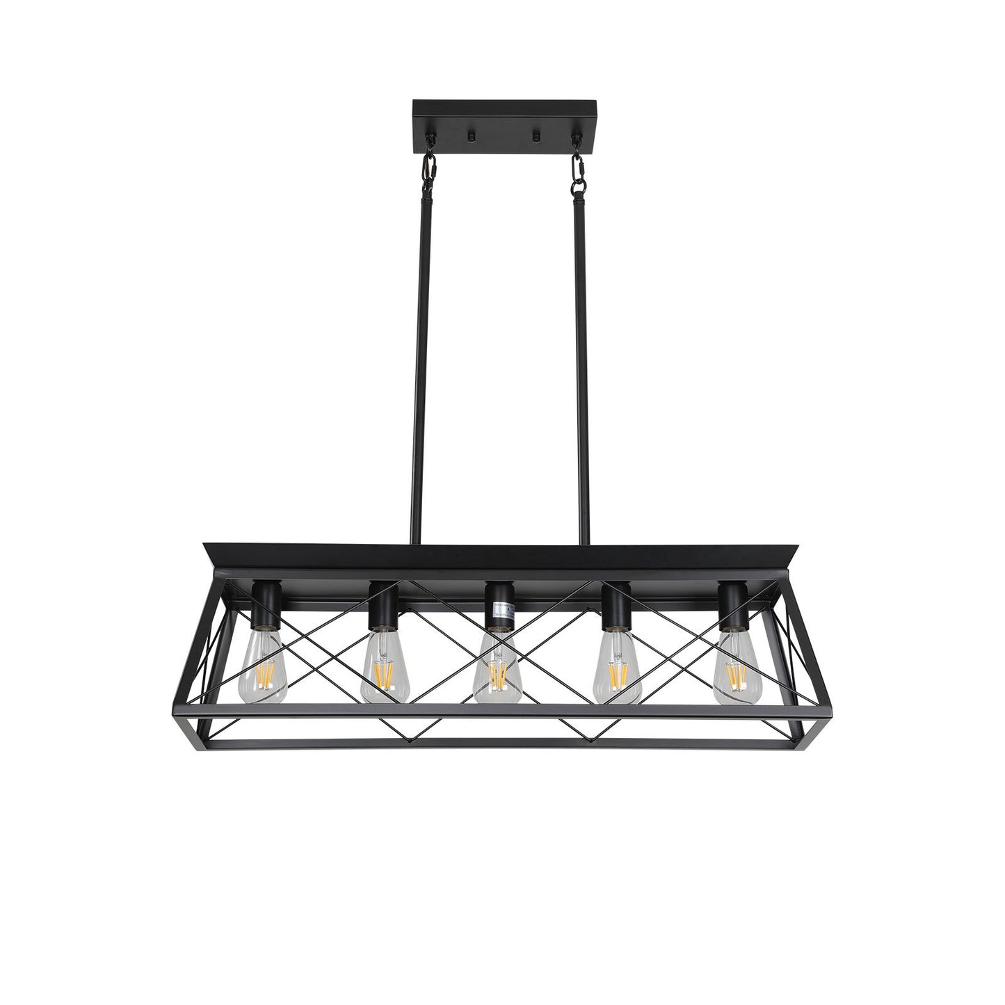 Rustic Charm 5-Light Black Island Chandelier