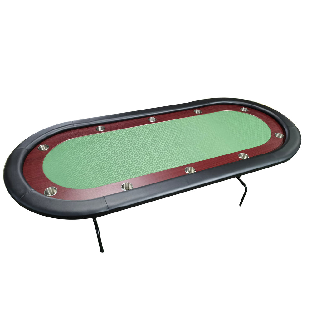 Foldable Wooden Poker Table with Green Felt