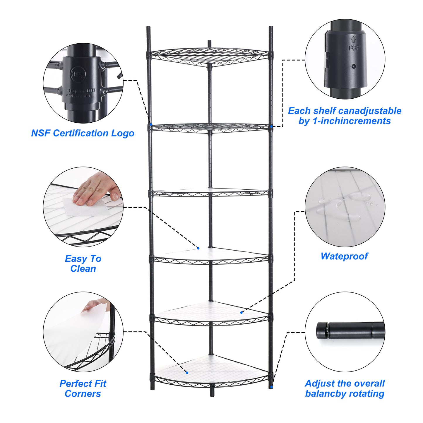 Corner Charm: Adjustable Heavy-Duty Wire Shelf Rack