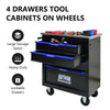 Rolling Tool Cart with Storage Drawers - Black