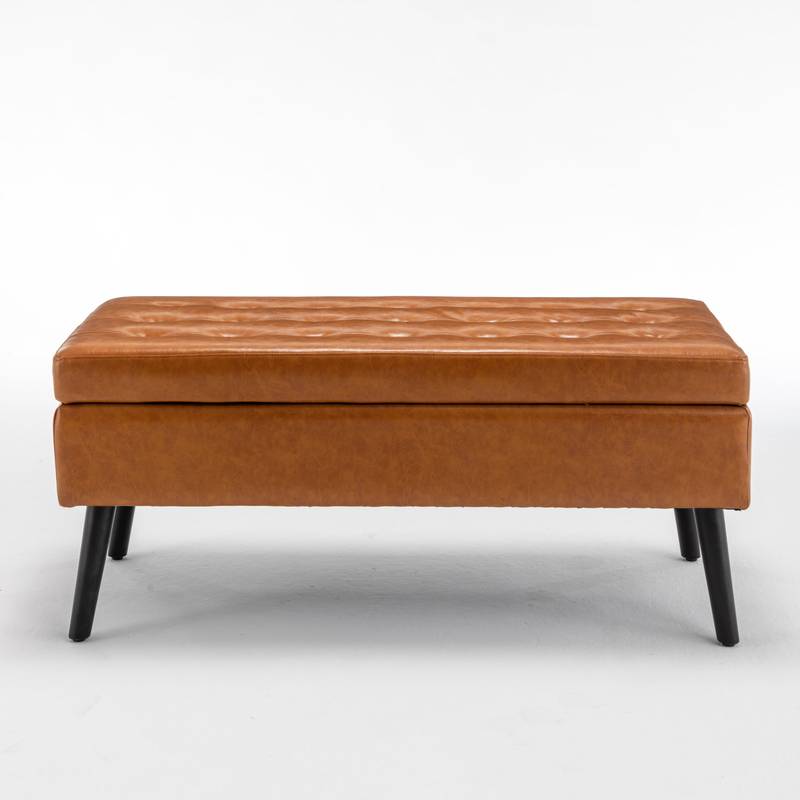 Stylish Leather Storage Bench