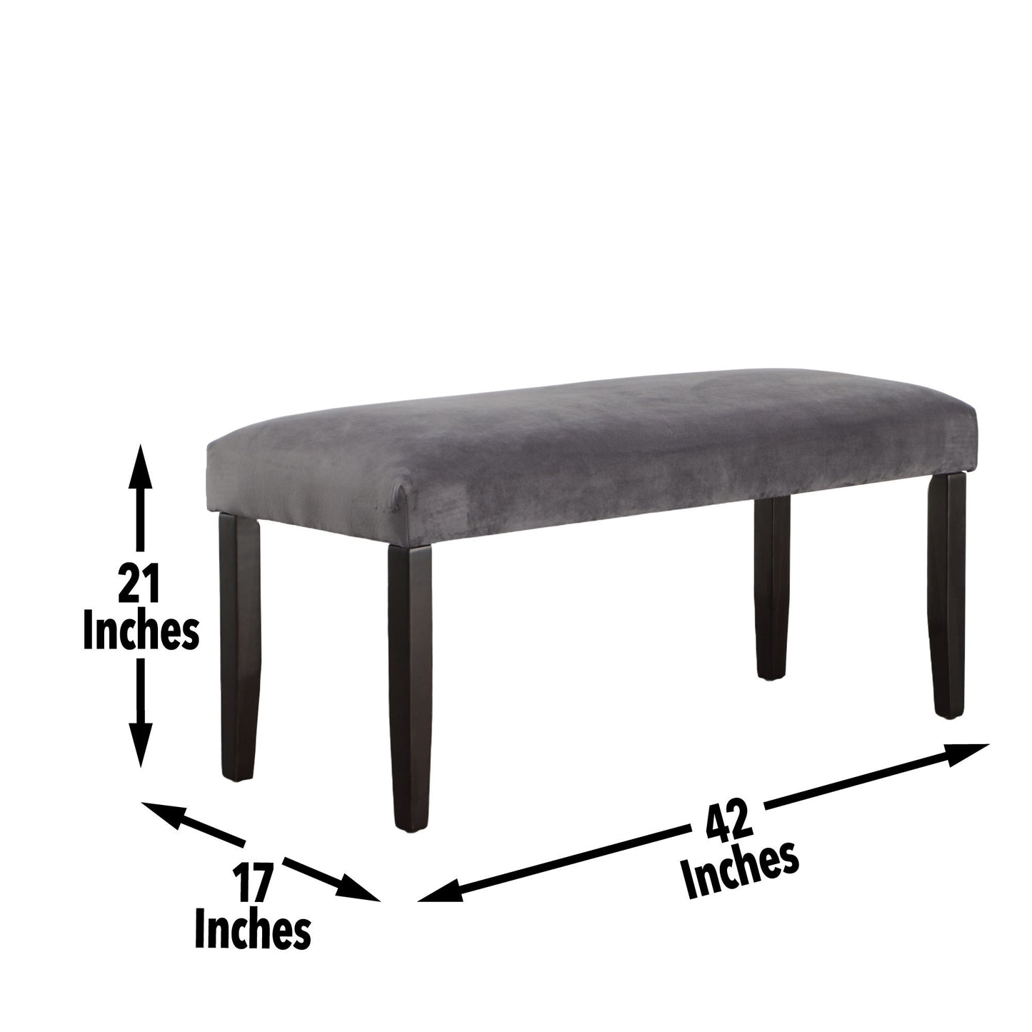 Cozy Gray Velvet Dining Bench