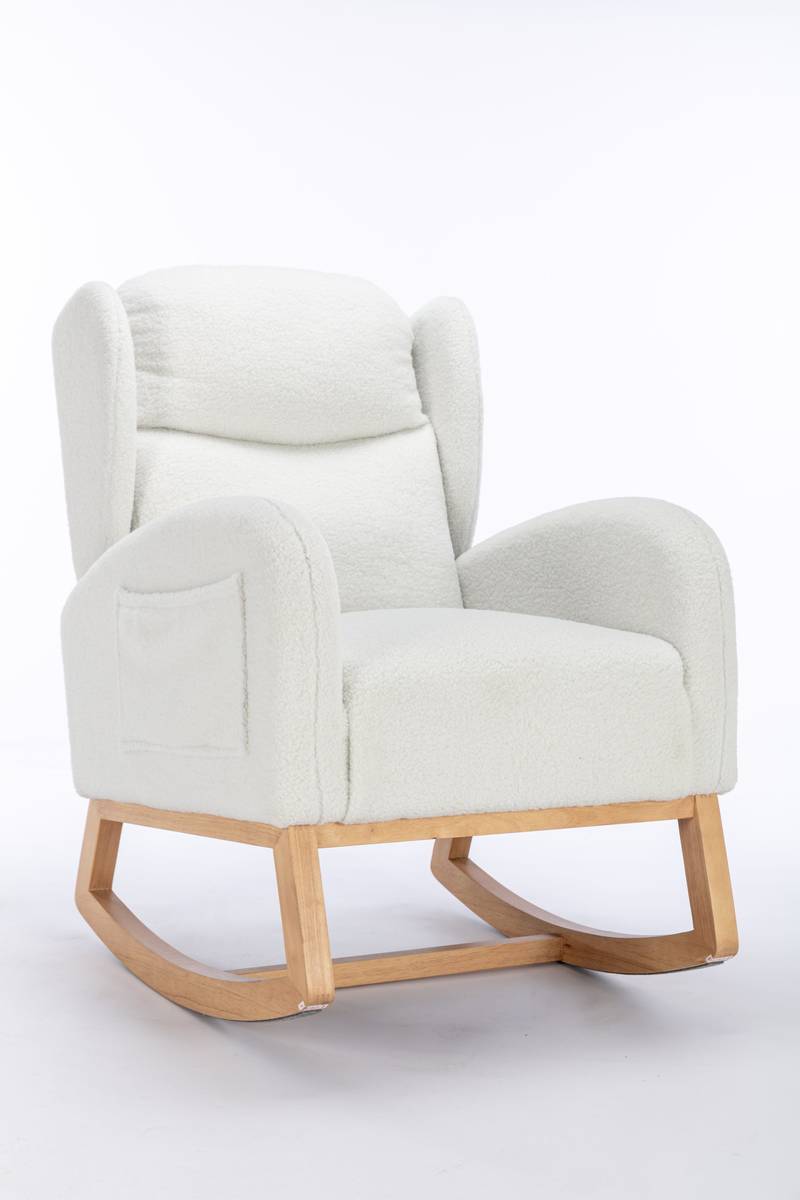 Cozy Ivory Teddy Rocking Chair