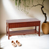 Charming Cherry Wood Shoe Bench with Storage