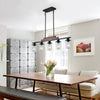 Chic Farmhouse Pendant Light with Clear Shades