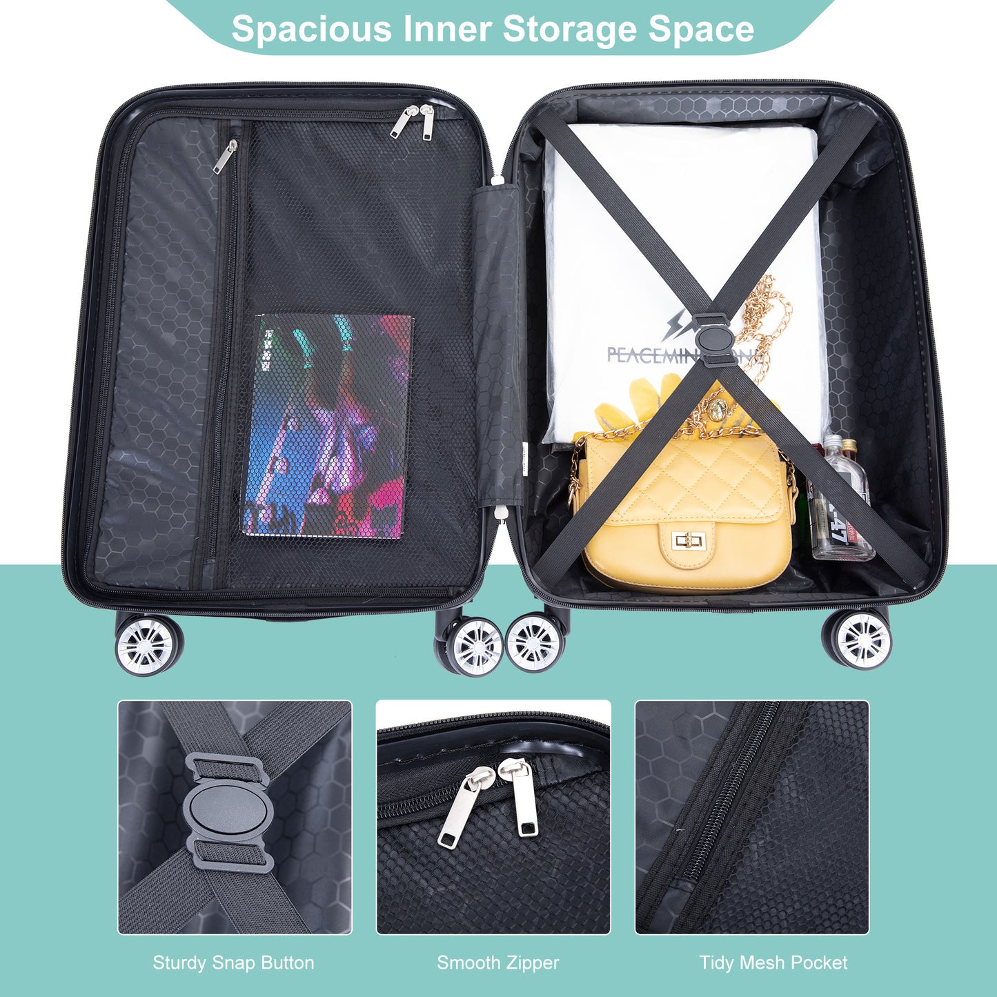 Light Blue Spinner Luggage Set