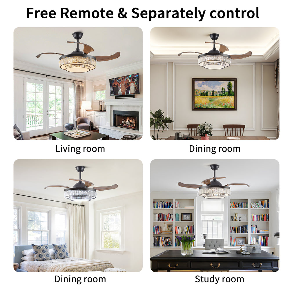 Sleek LED Ceiling Fan with Light & Remote - Modern Comfort for Every Room