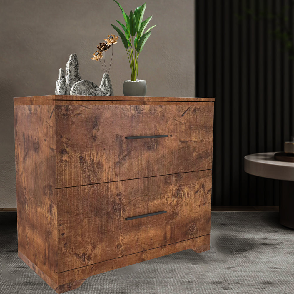 Rustic Walnut Lateral Filing Cabinet