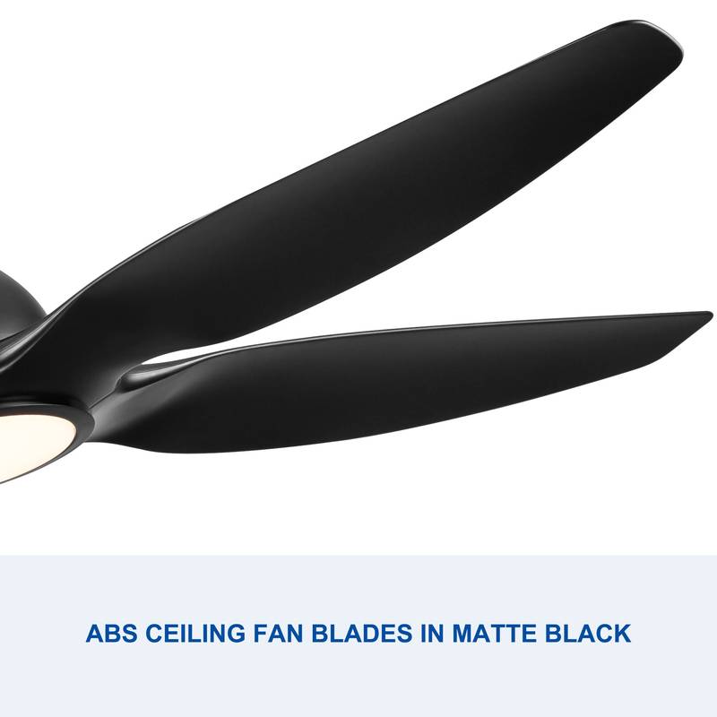 Sleek LED Ceiling Fan with Black Blades