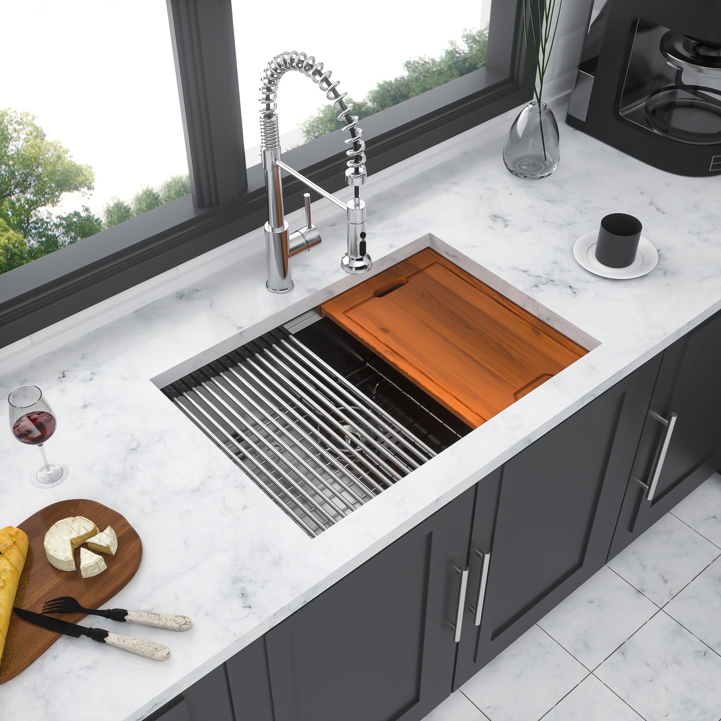 Sleek Undermount Stainless Steel Workstation Sink