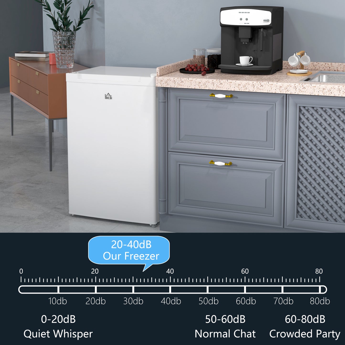 CozyCool Compact Freezer - Reversible Door & Adjustable Thermostat